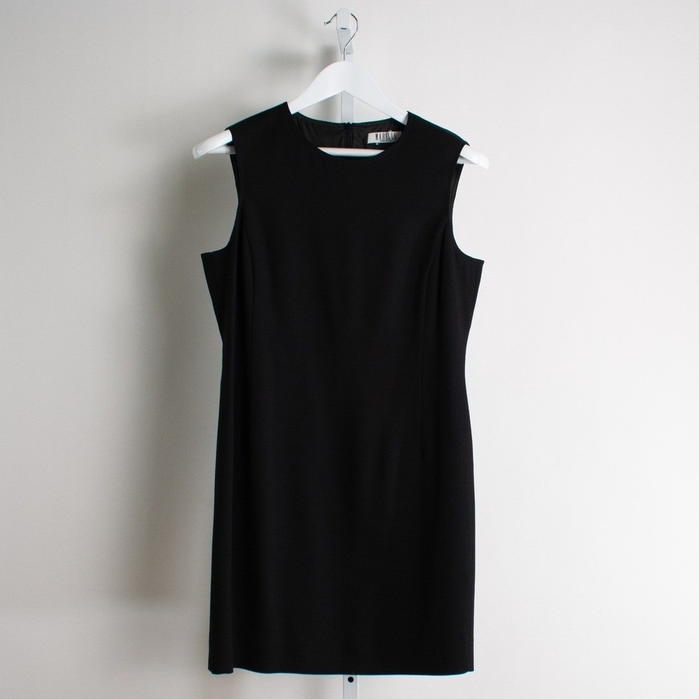 Marella Made in Italy Black Sleeveless‎ Dress Sheath Minimalist Career 8 / 10